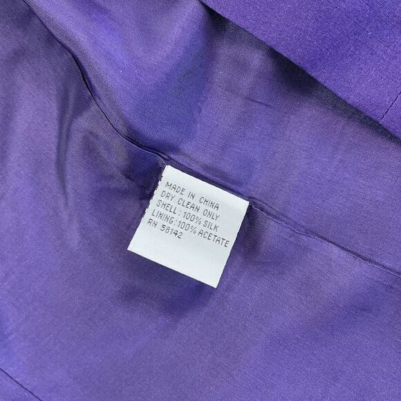 Vintage Talbots Silk shift dress blazer set purple Jacket Two piece - Picture 15 of 15